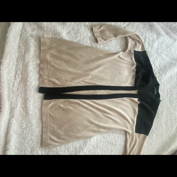 The Limited Open Front Sweater Size XS Black & Beige Color Block Casual Career - Picture 3 of 7
